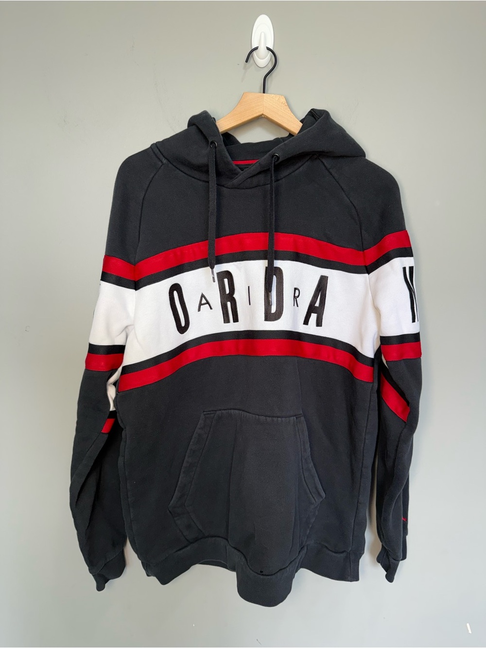 Jordan Air Jordan Colorblock Pullover Hoodie XL Black Red White